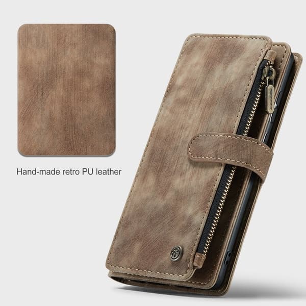 CASEME Konstläder Plånboksfodral för Samsung Galaxy A52s 5G - Brun