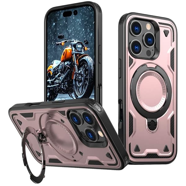 iPhone 16 Pro Max Skal Plast MagSafe Militärskydd - Roséguld