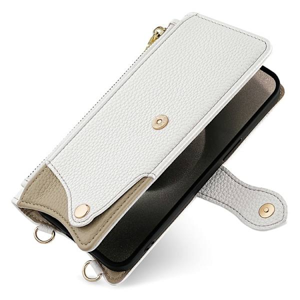 OnePlus 15 5G Plånboksfodral Irregular Tail Style Konstläder Vit