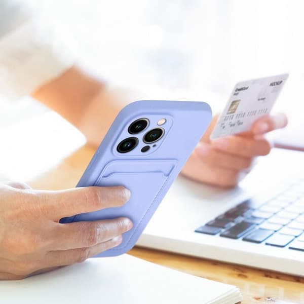 Mobilskal till iPhone 16 Plus Korthållare - Violett Lila