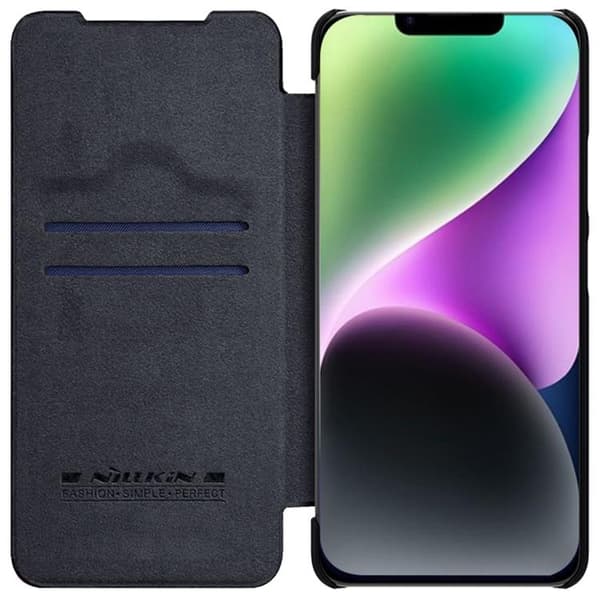 Nillkin iPhone 14 Plus -lompakkokotelo Qin Pro Nahka - Musta Black
