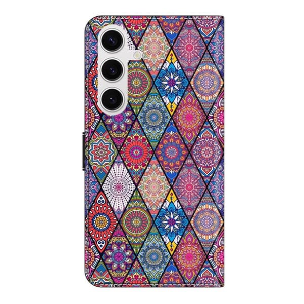 Samsung Galaxy S26 Plånboksfodral Mönstertryck Konstläder Flip Ställ - Röd