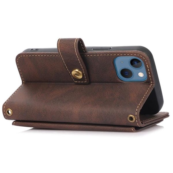 iPhone 14 Plus Plånboksfodral Flip - Coffee Brun