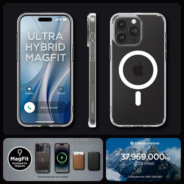 Spigen Mobilskal till iPhone 15 Pro Max Magsafe Hybrid - Vit Vit