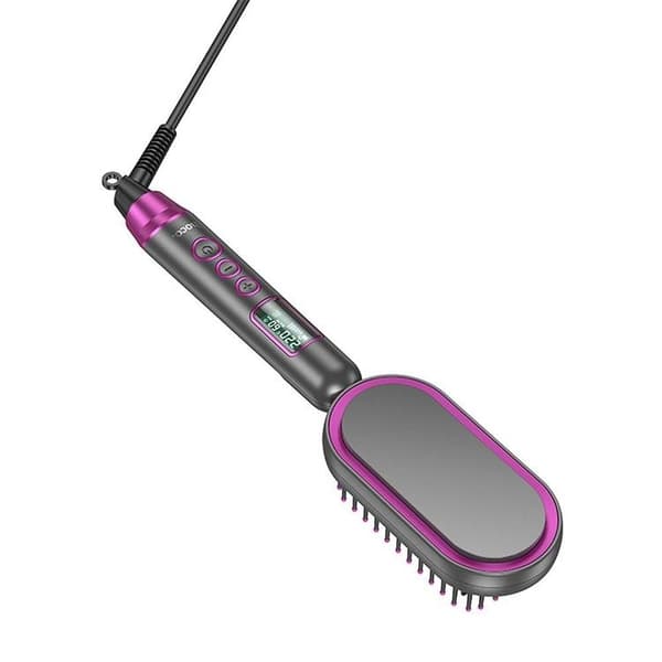 Hoco Elektrisk glattende hårkam med skærm HP44 Rosa