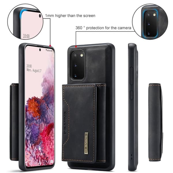 DG.MING 2-in-1 Plånboksfodral för Samsung Galaxy S20 - Svart
