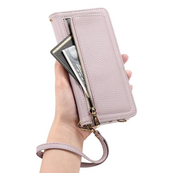ESEBLE E11 för iPhone 14 / 13 Plånboksfodral Konstläder - Lila
