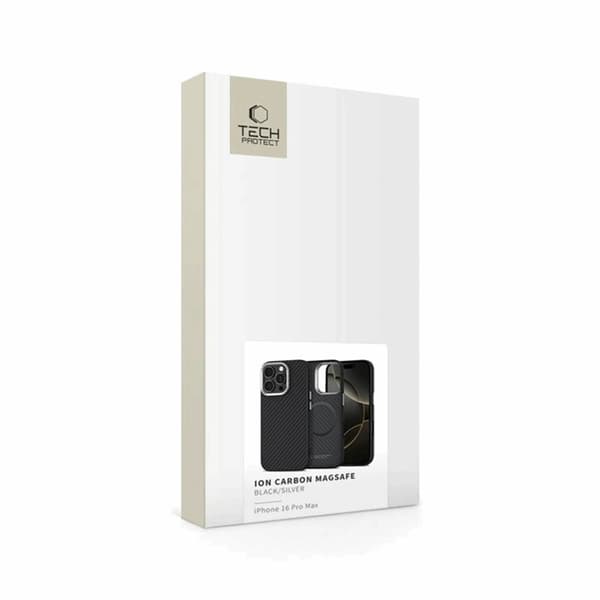 Tech-Protect Telefontaske til iPhone 16 Pro Max Magsafe Ion Carbon - Sort Svart