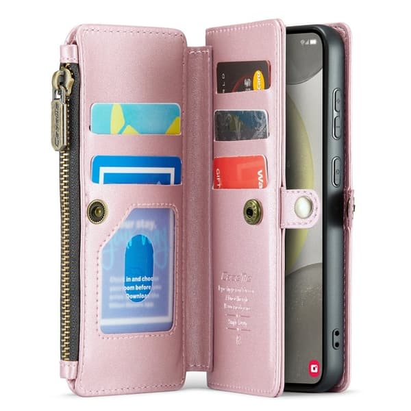 CASEME Plånboksfodral Konstläder för Samsung Galaxy S24+ - Rosa