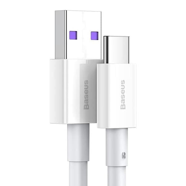 Baseus Superior USB-A til USB-C 66 W Kabel 1 m - Hvid Vit