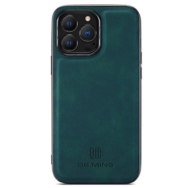 DG.MING iPhone 15 Pro Konstläder Plånboksfodral Magnetiskt Grön