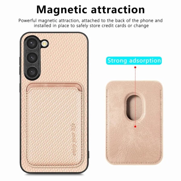 Galaxy S23 Mobile Cover Kortholder Aftagelig - Rosé