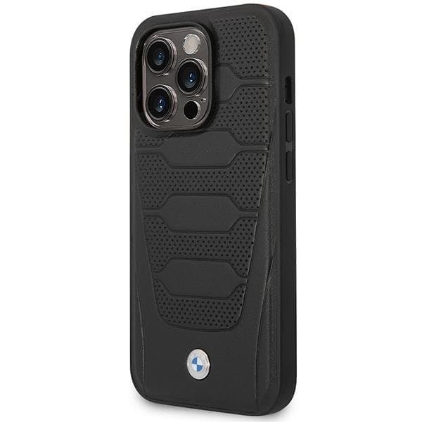 BMW Mobilskal till iPhone 14 Pro Max Läder Seats Pattern - Svart Svart