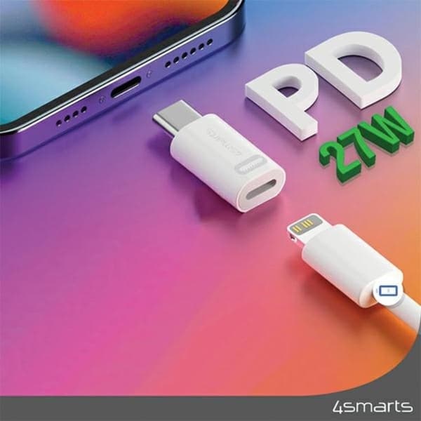 [2-pakke] 4smarts USB-C til lynadapter 27W Vit