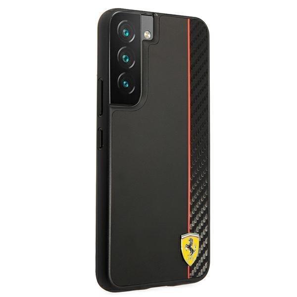 Ferrari On Track Carbon Stripe Cover Galaxy S22 Plus - Sort Black