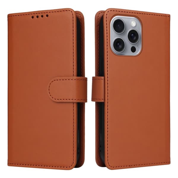 BETOPNICE iPhone 16 Pro Max Plånboksfodral - Detachable Konstläder- Brun