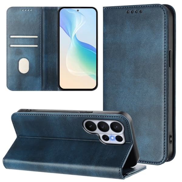 Samsung Galaxy S26 Ultra Plånboksfodral Konstläder RFID Skydd - Blå
