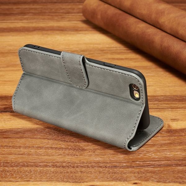 DG.MING Retro Plånboksfodral Konstläder för iPhone 6s/6 - Grå