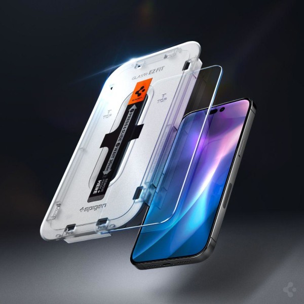 Spigen iPhone 14 Pro Härdat Glas Skärmskydd Ez-Fit 2-Pack - Clea