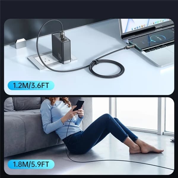MCDODO USB-C - USB-C 100W Kabel 1.2m 5A CA-361 - Svart Svart