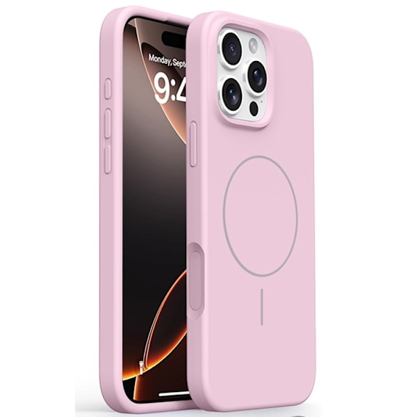 Mobilskal till iPhone 16 Pro Max MagSafe Liquid Silikon Microfiber - Rosa Rosa