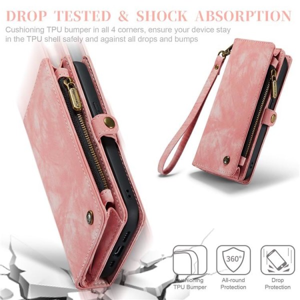 CASEME iPhone 15 Pro Pung Taske 008 Aftagelig - Pink