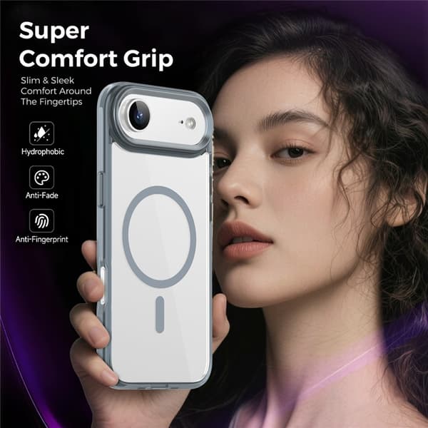Mobilskal till iPhone Air MagSafe TPU+PC Transparent - Titangrå Grå