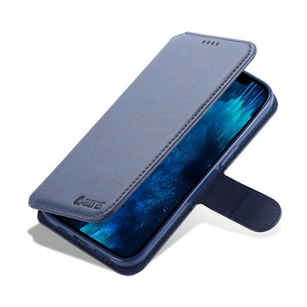 AZNS iPhone 13 Pro Plånboksfodral Konstläder - Blå