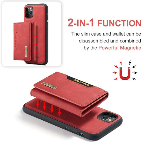 DG.MING M2 Series Anti-Fall Plånboksfodral för iPhone 11 Pro - Röd