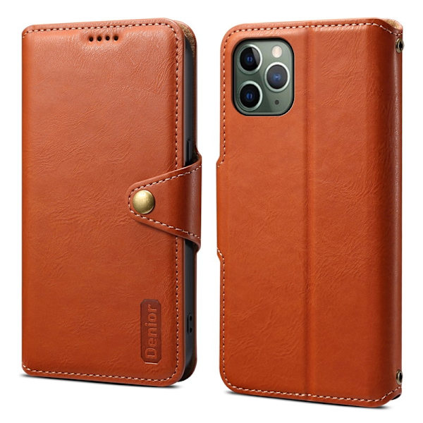 DENIOR iPhone 11 Pro Plånboksfodral Konstläder Brun