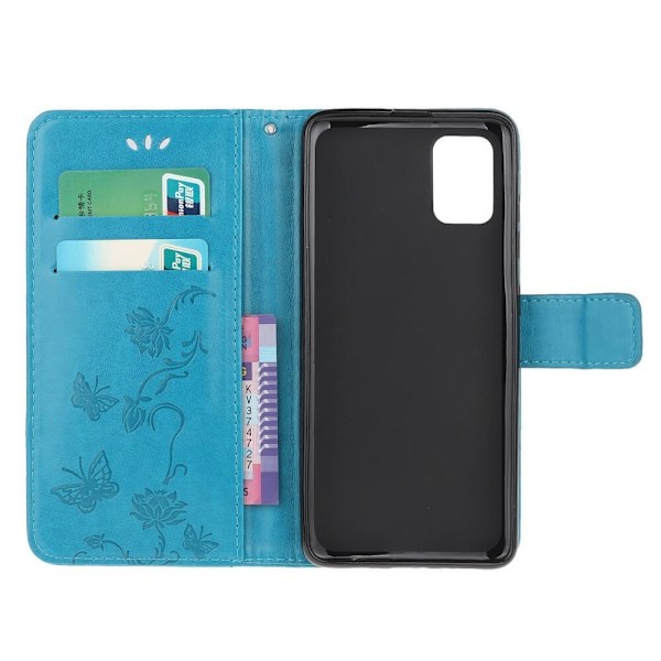 Butterfly Wallet Cover til Samsung Galaxy A03s - Blå Blue