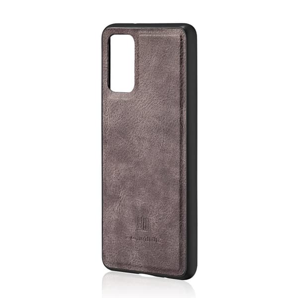 DG.MING Detachable 2-in-1 Plånboksfodral Äkta Läder för Samsung Galaxy S20 - Grå