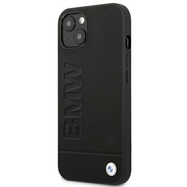 BMW iPhone 14 Plus Skal Læder Stamp - Sort Black
