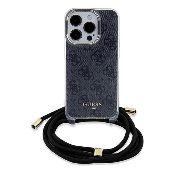 Guess iPhone 15 Pro -puhelinkaulakoru 4G Print - Musta Black