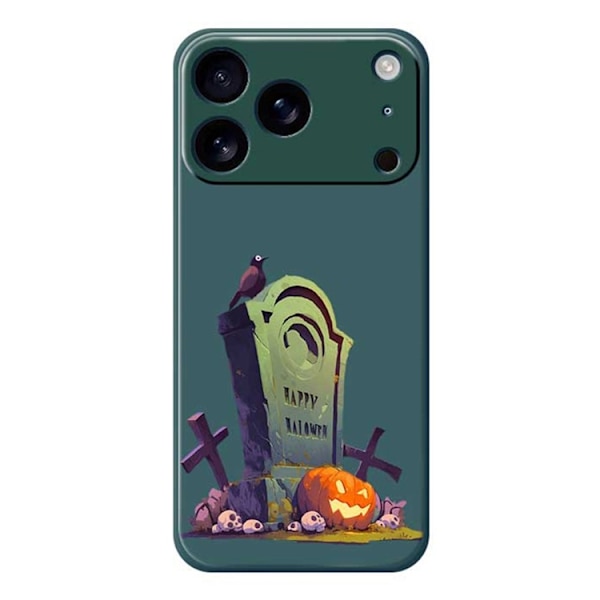 Mobilskal till iPhone 17 Pro Max Halloween Tombstone Pattern - Grön Grön