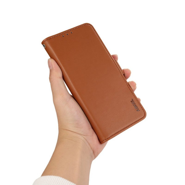 ABEEL iPhone 13 Pro Case RFID-Skydd Konstläder Plånboksfodral - Brun