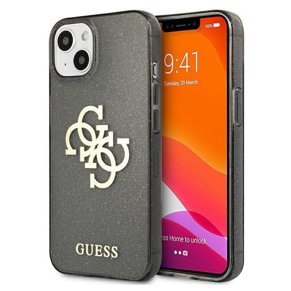 Guess Skal iPhone 13 mini Glitter Big Logo - Musta Black