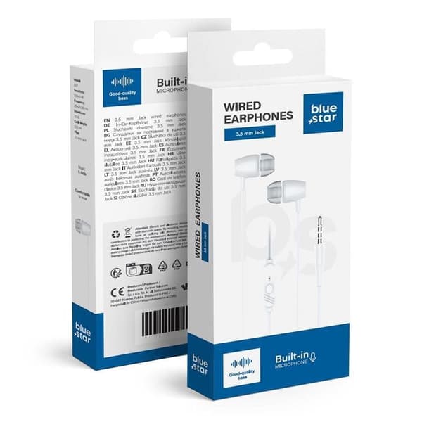 Blue Star kablet hovedtelefonstik 3,5 mm mikrofon PA-E67 1,2 m