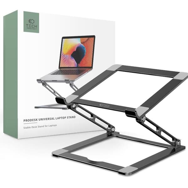 Tech-Protect Prodesk Universal-kannettavan tietokoneen jalusta - Harmaa Grey