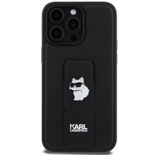 KARL LAGERFELD iPhone 13 Pro Max Mobilskal Gripstand Pins - Svart