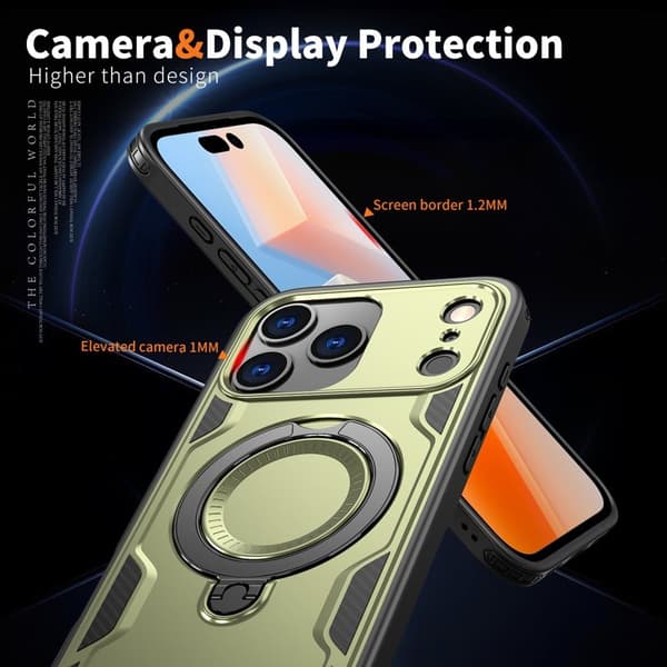 Mobilskal till iPhone 17 Pro Plast Militärt Skydd - Olivgrön