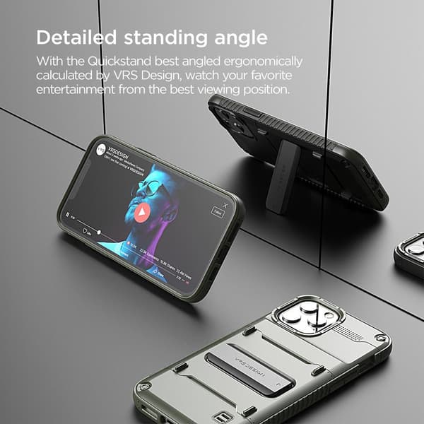 VRS DESIGN Damda QuickStand iPhone 12 Pro Max Skal - Grön Green