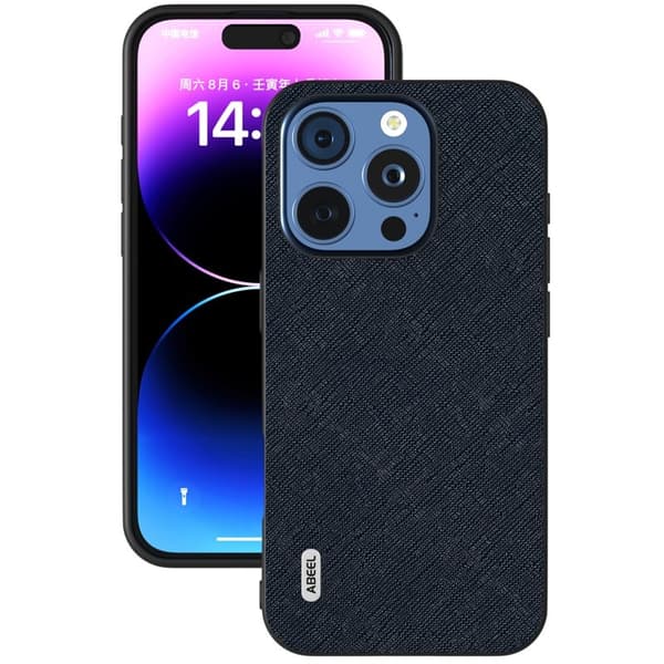 ABEEL Mobilskal till iPhone 16 Pro Max Äkta Läder Hybrid Blå