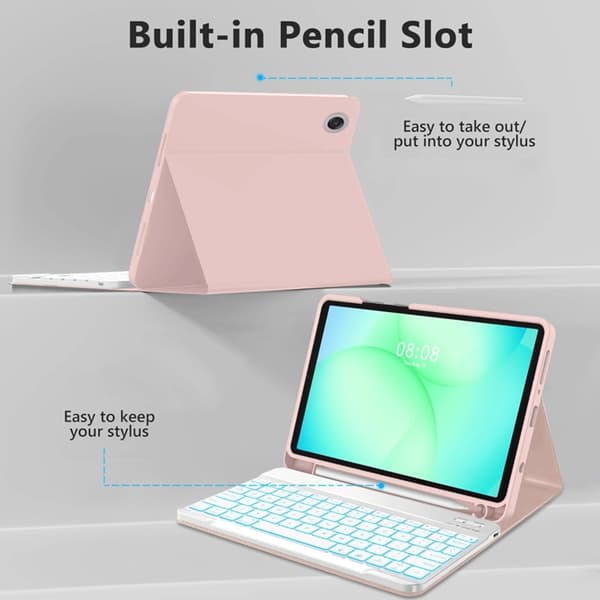 Tech-Protect Galaxy Tab A9 Fodral med Tangentbord - Rosa Rosa