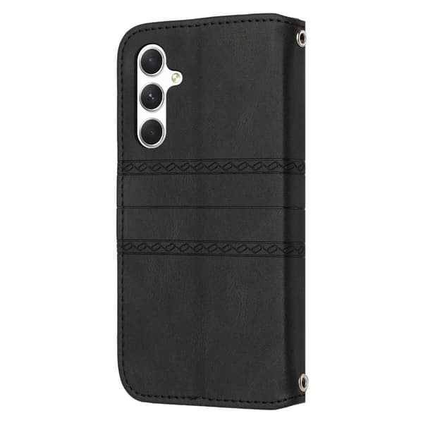 Plånboksfodral för Samsung Galaxy S26 Konstläder med handledsrem - Svart