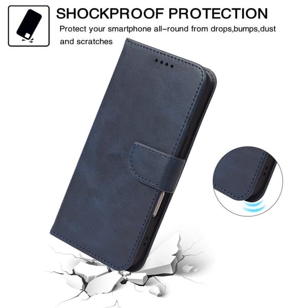 Samsung Galaxy S26 Plus Plånboksfodral Ställ Magnetisk Stängning Konstläder Blå