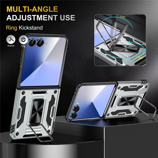 Mobilskal till Galaxy Z Flip7 5G Kickstand Slide - Grå Grå