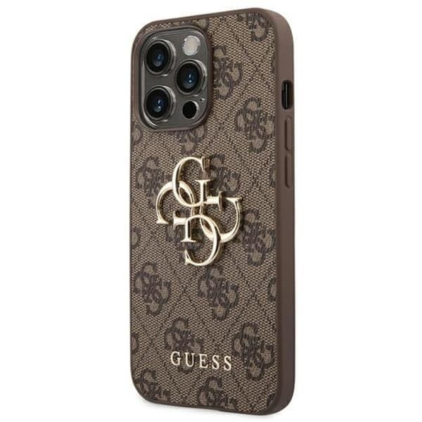 GUESS iPhone 14 Pro Max Skal 4G Big Metal Logo - Brun Brun