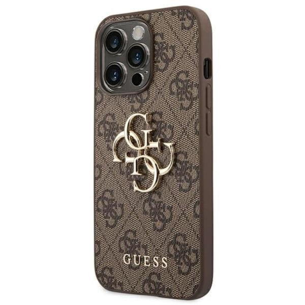 GUESS iPhone 14 Pro Max Skal Big Metall Logo - Brun