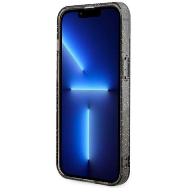 Guess iPhone 14 Mobilskal MagSafe Glitter Guld - Musta Black